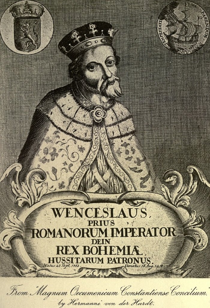 Václav IV. v době konání Kostnického koncilu; autor: Hermanni vod der Hardt [Public Domain]