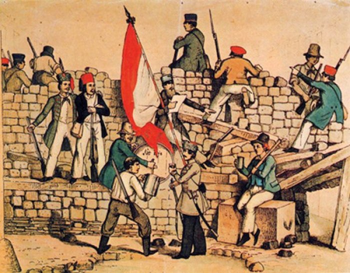studenti na barikádě (červen 1848)