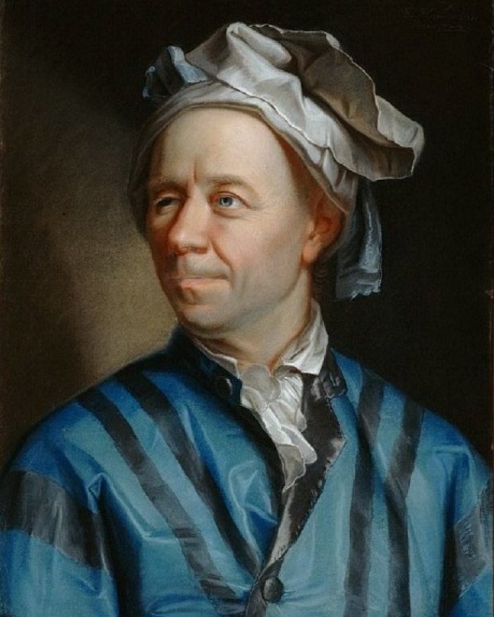 Matematik Leonhard Euler (malba: Emanuel Handmann, 1753, public domain)