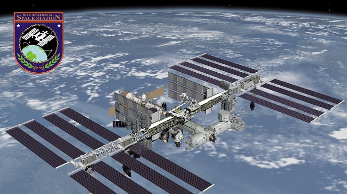 Mezinárodní vesmírná stanice ISS, stav v r. 2010 (render: NASA, public domain)