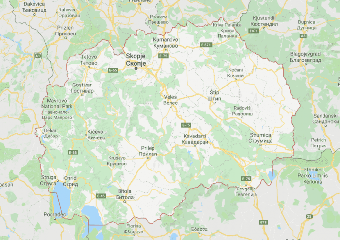 Severní Makedonie / FYROM (mapa: Google Maps)